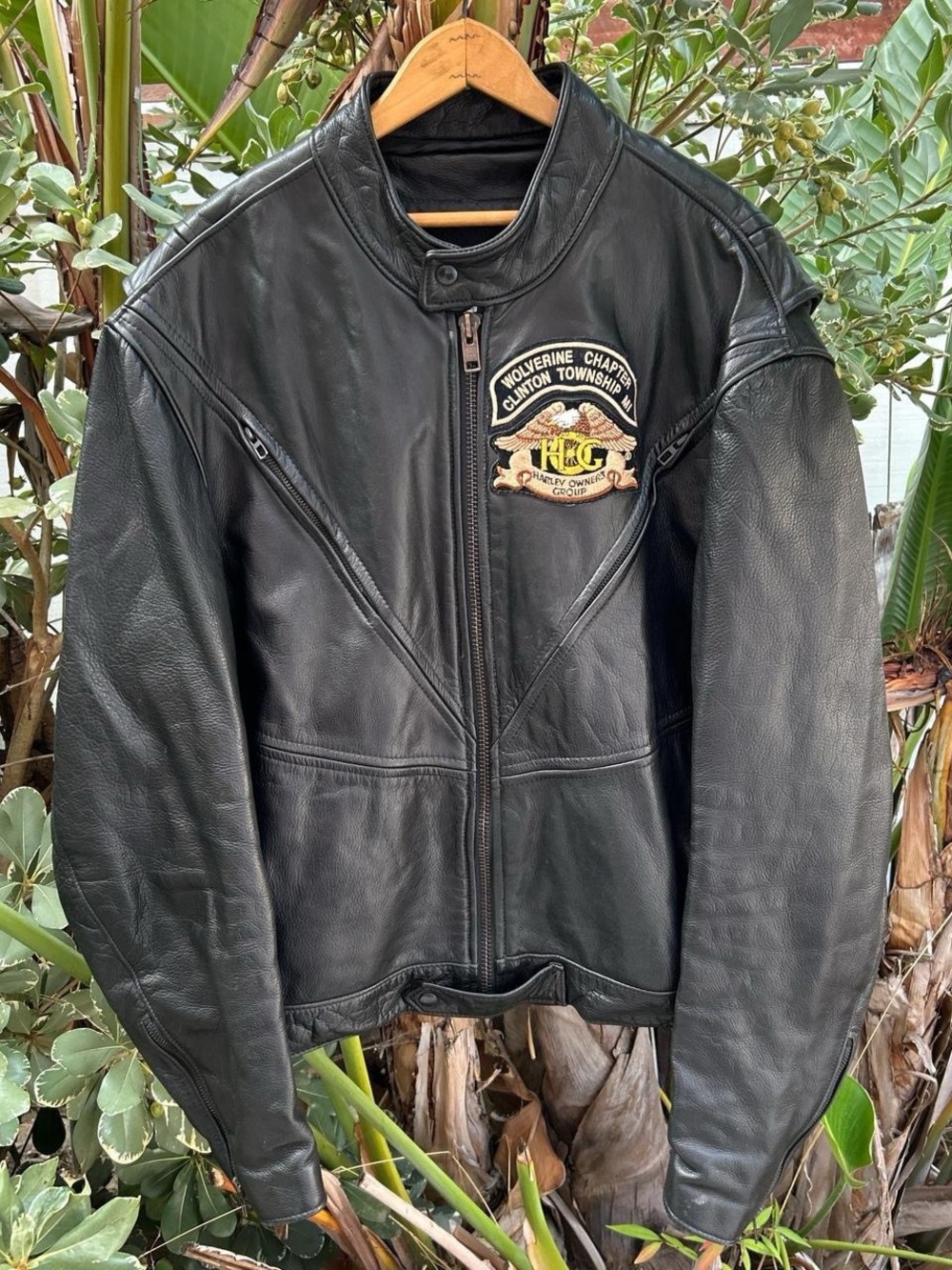 Vintage 90s Harley Davidson Brooks Leather Biker Jacket USA Size 52